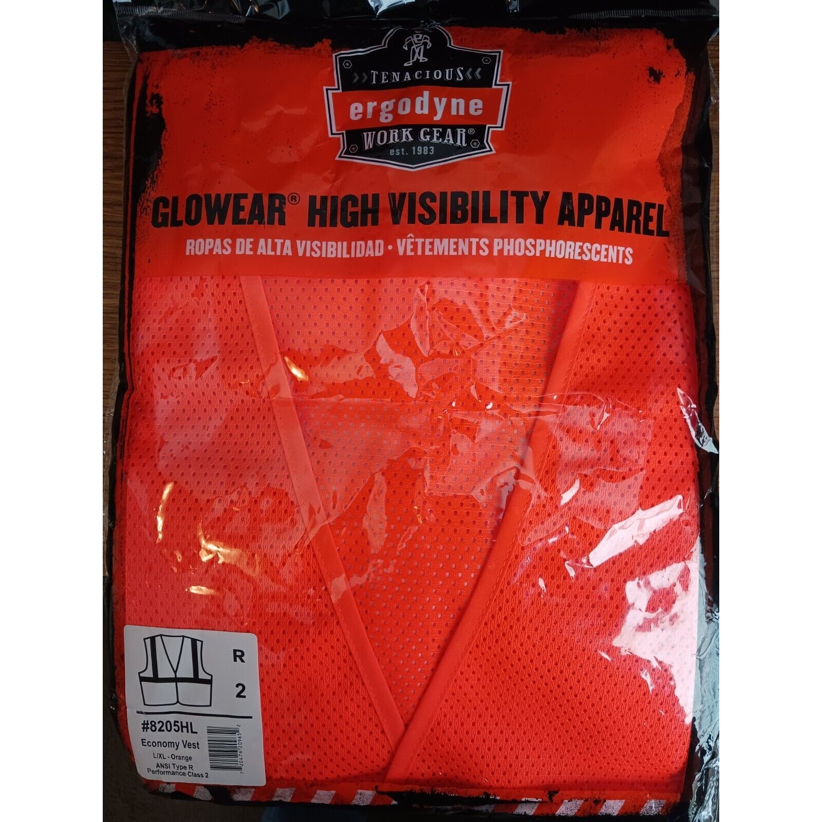 Ergodyne Glowear 8205hl Ansi Economy Hi-Vis Orange Reflective Safety Vest L/Xl